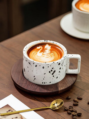 美式復古咖啡杯碟套裝 歐式小奢華精致陶瓷下午茶杯ins馬克杯