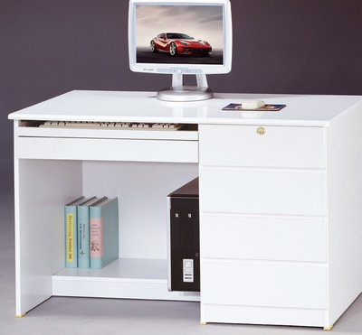 【新和興家居】3.5尺白色電腦書桌(下座)02-82326-1