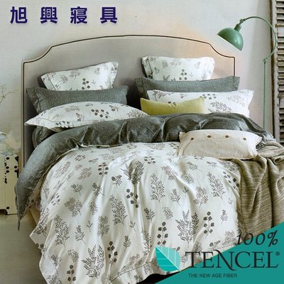 【旭興寢具】TENCEL100%天絲萊賽爾纖維 加大6x6.2尺 薄床包舖棉兩用被四件式組-簡愛