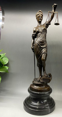 【二手】西洋銅擺件正義司法女神像～8831【古玩天下】銅器 佛像 擺件