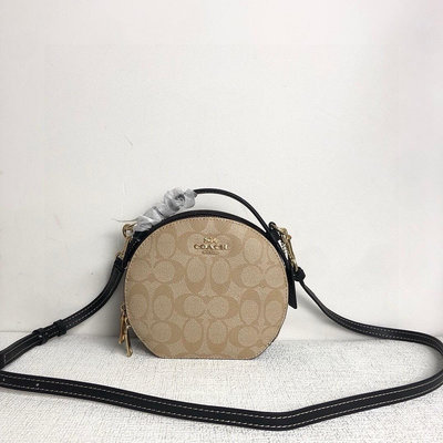 【琳精品】Coach CC729 新款女士 搭配肩帶及手擰帶，經典老花PVC配頭層牛皮 手提包 單肩包 側背包 女包