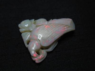 澳洲 蛋白石 雕刻 藝術 -青鳥來儀 46.9克拉【Texture & Nobleness 低調與奢華】橘24