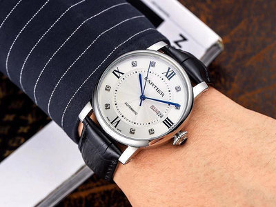 Connie代購#店家實拍Cartier 卡地亞 RONDE DE CART系列機械表 男士機械手錶 腕錶 直徑4210mm頂級藍氣質經典 三號店