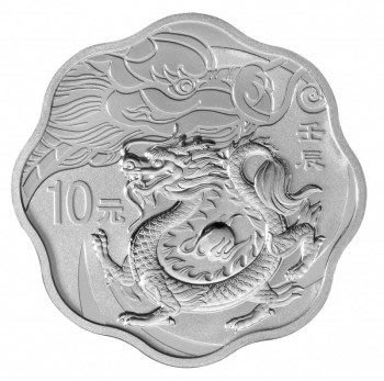 中國 紀念幣 2012 1oz  龍年梅花型&amp;本色型精製銀幣 原廠原盒