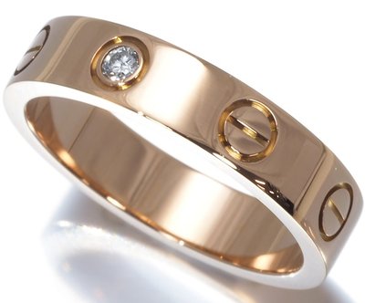 [熱門驚喜特賣 #47] 歐系精品 Cartier 卡地亞 LOVE系列 18K玫瑰金單鑽款戒指