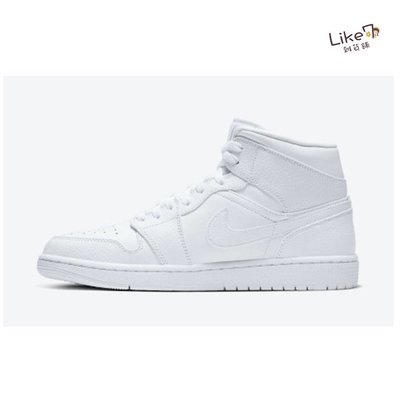 【正品】現貨 Air Jordan 1 Mid 554724-130 白 籃球鞋 AJ1 全白