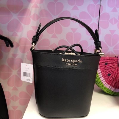 KATE SPADE ♠️mini束口水桶包-黑色