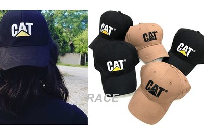 【RACE】CATERPILLAR TRADEMARK CAP CAT 老帽 鴨舌帽 工裝 LOGO 黑 咖啡棕