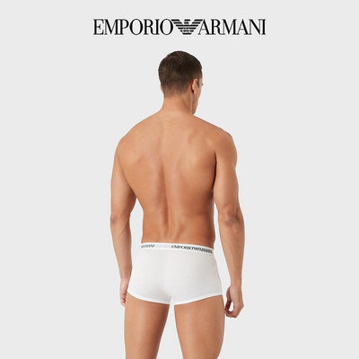 內褲EMPORIO ARMANI/阿瑪尼男士三條裝全棉Logo腰邊四角內褲套裝官方