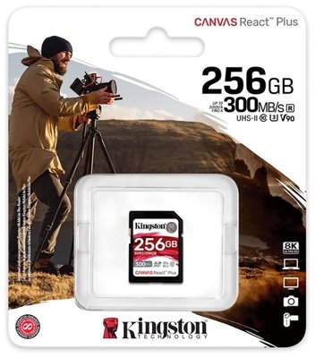 全新附發票 支援8K拍攝 金士頓 SDR2 Canvas React Plus SD 記憶卡 256G 256GB