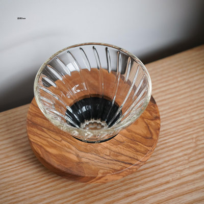 新品HARIO 橄欖木V60濾杯 01/02號玻璃分享壺 耐熱玻璃手沖咖啡日本