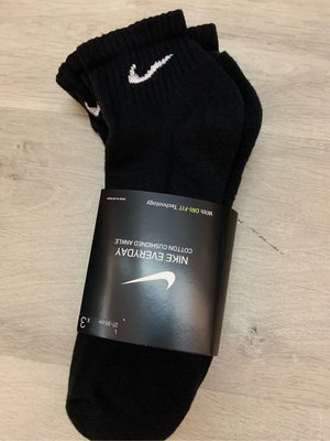 Nike 網球 黑色厚短筒襪（3入裝） 27～30cm ［現貨］