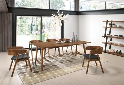 北歐現代loft餐桌椅組合飯桌復古長方形木餐桌家用咖啡桌子