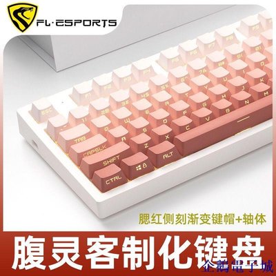 溜溜雜貨檔腹靈MK870成品機械鍵盤側刻鍵 電競遊戲客製化套件87鍵 U055