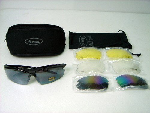 Apex 805 運動眼鏡太陽眼鏡防風眼鏡買一送三附4種防彈級pc耐衝擊安全鏡片框有7色 Yahoo奇摩拍賣