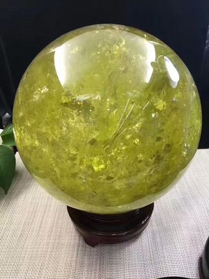 幸運星天然水晶  天然巴西黃水晶球23.5cm 紫晶綠千層幽靈招財改變磁場風水物件彼得石拉長石海藍寶18.5kg