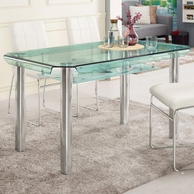 【DH】商品編號G991-1商品名稱克蘭4.3尺玻璃餐桌(圖一)不含餐椅。桌面:9mm強化玻璃。主要地區免運費