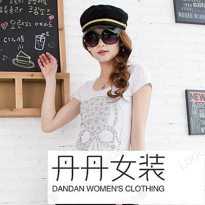 13028  首爾時尚精品 同步上新 韓版骷髏頭個性女裝 鐋鑽短袖T恤丹丹女裝