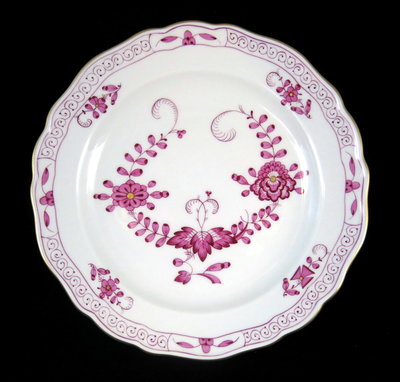德國麥森Meissen 手繪紫印度之花瓷盤-B
