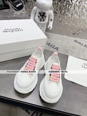 Alexander McQueen 帆布系列厚底鞋 男女款 粉色34-46