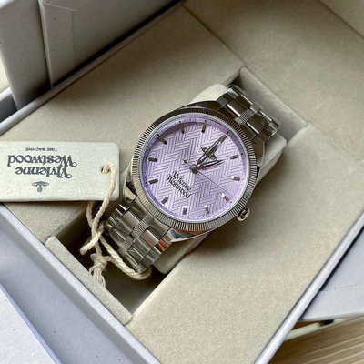 VIVIENNE WESTWOOD The Mews 紫色錶盤 銀色不鏽鋼錶帶 石英 女士手錶 VV281PPSL