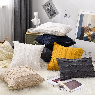 沙發靠墊抱枕客廳北歐風純色棉麻靠枕套現代簡約辦公室腰枕不含芯