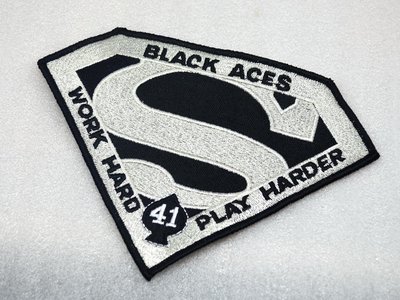 Work Hard Play Harder！美國 VF-41黑皇牌/Black Aces 超人徽章