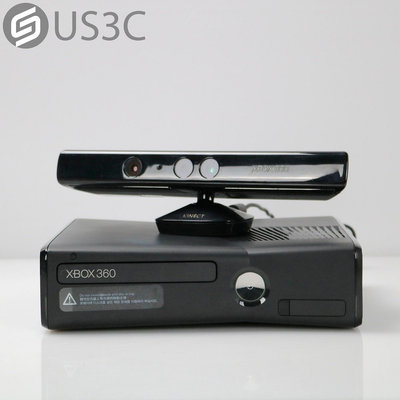 【US3C-桃園春日店】公司貨 微軟 Microsoft Xbox 360 S 4G 電玩主機+Kinect 感應器 黑 二手電玩主機