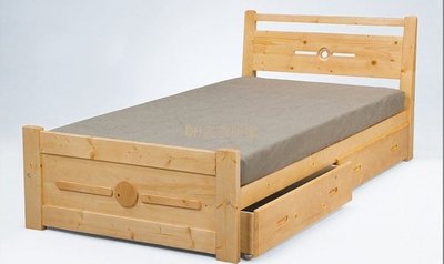 【DH】貨號B53-3名稱《背亞》5尺松木雙人床架(圖一)含雙抽.實木床底.備有3.5尺.四分板可選.