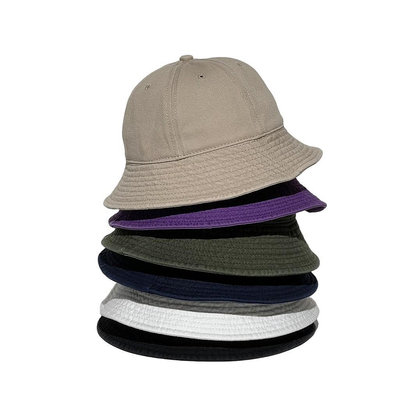山系男女孩漁夫帽之二(圓頂) 卡其色 黑色 藍色 綠色 白色 紫色