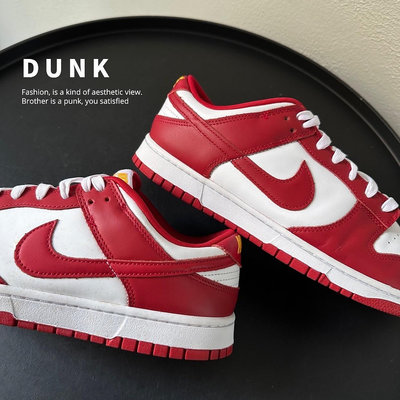 [二手] Nike Dunk Low Retro "Gym Red" 大學紅 白紅 低筒男女鞋 US11 DD1391-602 裸鞋