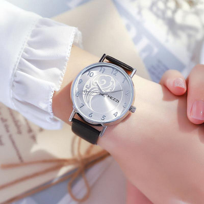 熱銷 KEZZI皮帶石英錶簡約祥云小眾學生手錶腕錶女士時尚女款皮帶防水319 WG047