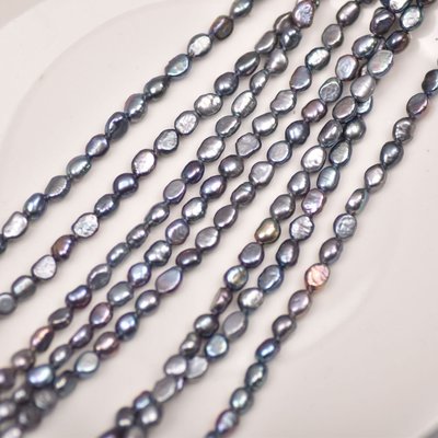 珍珠新款巴洛克不規則兩面光約5-6mm大溪地色直孔串珠diy天然淡水珍珠