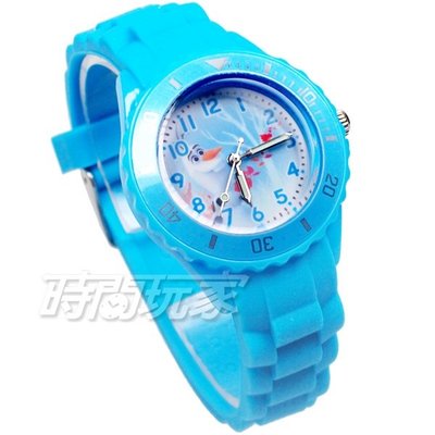 Disney 迪士尼 時尚卡通手錶 冰雪奇緣 艾莎公主 安娜公主 雪寶 手錶 數字 女錶 藍色 DU5-3079