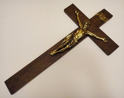 【timekeeper】  1940年代50公分壁掛式實木耶穌十字架(大型)(免運)