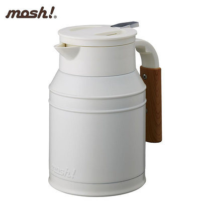 【日本MOSH! 】復古牛奶壺真空雙層保溫壺 DMTK1.0 水壺 (白色) 1L 大容量 不銹鋼 保溫保冷