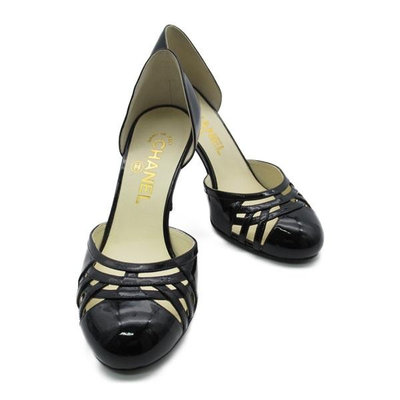 CHANEL 香奈兒 Patent heel pumps G28915 黑色 皮革 高跟鞋 #35 1/2C日本現貨 包郵包稅 9.5新【BRAND OFF】
