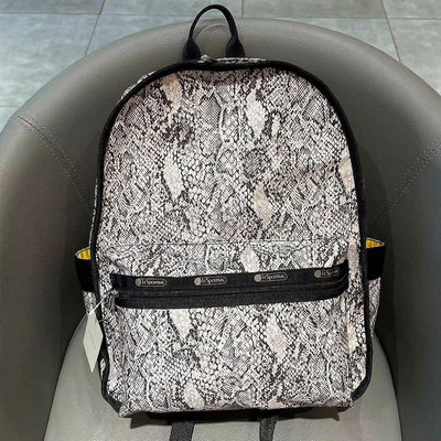 新款熱銷 LeSportsac 3747 美麗動物紋 雙主袋多夾層設計 大容量 輕量雙肩降落傘防水後背包 書包 旅行 限量推薦
