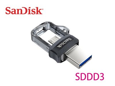 「阿秒市集」Sandisk Ultra Dual OTG 128G micro USB3.0 隨身碟 SDDD3 透明