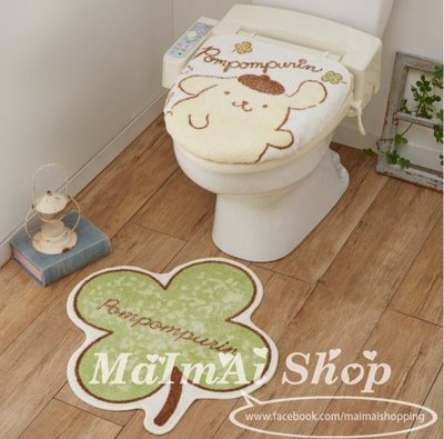 【MAIMAI SHOP♥】日韓精品 = 日本代購三麗鷗卡哇依Pom Pom Purin布丁狗馬桶蓋套+地毯兩件組