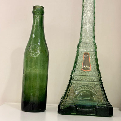 早期金鳥圖案/艾菲爾鐵塔造型玻璃瓶(合售)