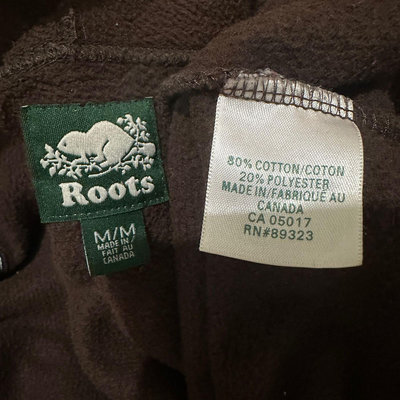 8成新 加拿大製 加拿大名牌 Roots 海貍 連帽上衣 長袖 T恤 保暖 帽T YKK拉鍊