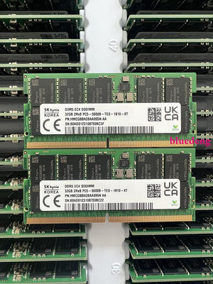 SK海力士32G DDR5 2RX8 5600B 純ECC SODMM 筆電伺服器記憶體