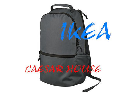 ╭☆卡森小舖☆╮【IKEA】 新品 VÄRLDENS 背包, 深灰色 雙肩後背包.環保購物收納袋. 獨特時尚造型(黑色)