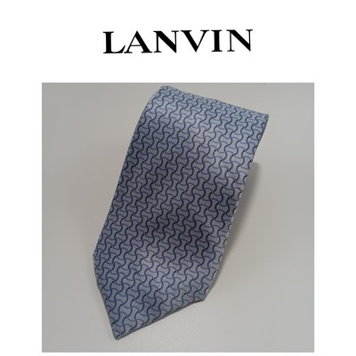 【皮老闆二店】 二手真品  LANVIN 狀態不錯 手打領帶 上班族 西裝領帶 正式領帶 Z965