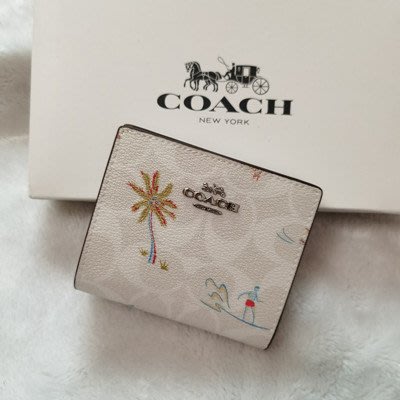 【九妹精品】COACH CJ730 新款 女士 對折錢包 按扣錢夾 皮夾 短夾 卡包 女士錢包 女夾