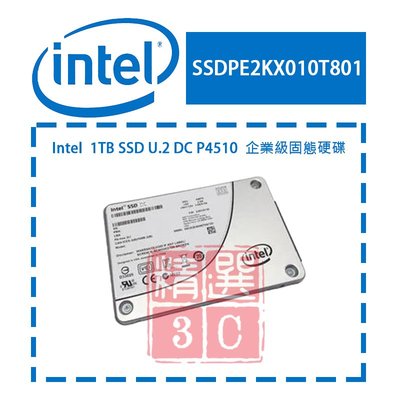 Intel SSDPE2KX080T801  P4510 8T U.2 NVME pcie 高速企業級硬碟