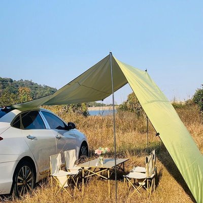 特賣-戶外露營車邊天幕車載帳篷汽車側邊遮陽棚防水防曬SUV越默認最小規格價錢 其它規格請諮詢客服