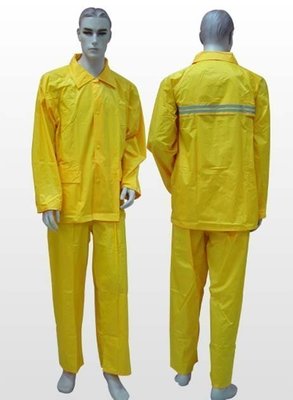 【shich 急件】  刷卡 夜光龍安全 雨衣(黃色) 兩件式 反光條警察雨衣巡守隊保全雨衣清潔隊（透氣三角網、反光條）