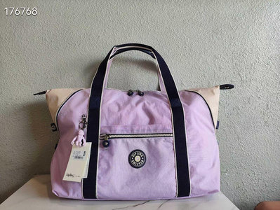 Kipling 猴子包 粉紫拼色 K13405 可變形款休閒輕量防水肩背手提包 旅行包 大款 可插行李箱 限量